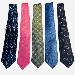 Mens‎ Silk Necktie Bundle David Donahue Chaps Ralph Lauren Italian USA Ties